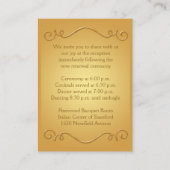 50e Jubileum Gold op Gold Reception Card Informatiekaartje (Achterkant)