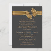 50e Jubileum Gold Ribbon Invitations Kaart (Voorkant)