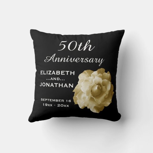 50e Jubileum Gold Roos A01G Kussen (Achterkant)