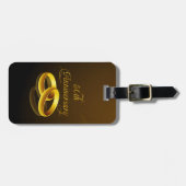 50e Jubileum | Gold Script Bagagelabel (Voorkant horizontaal)