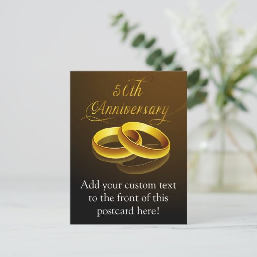 50e Jubileum | Gold Script Briefkaart (Staand voorkant)