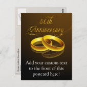 50e Jubileum | Gold Script Briefkaart (Voorkant / Achterkant)