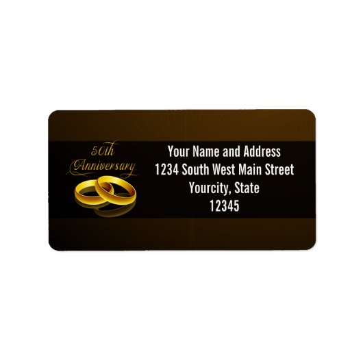 50e Jubileum | Gold Script Etiket (Voorkant)