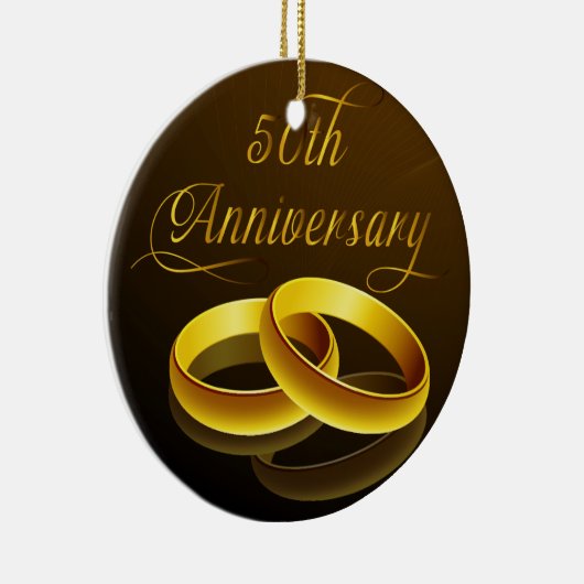 50e Jubileum | Gold Script Keramisch Ornament (Rechts)