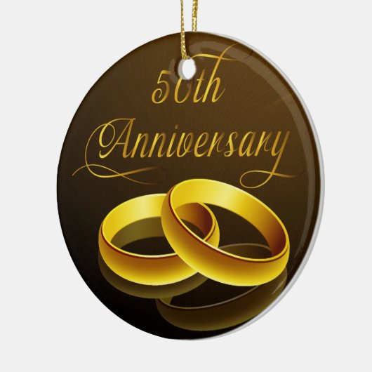 50e Jubileum | Gold Script Keramisch Ornament (Links)