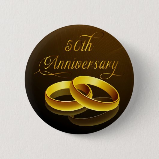 50e Jubileum | Gold Script Ronde Button 5,7 Cm (Voorkant)