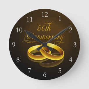 50e Jubileum   Gold Script Ronde Klok