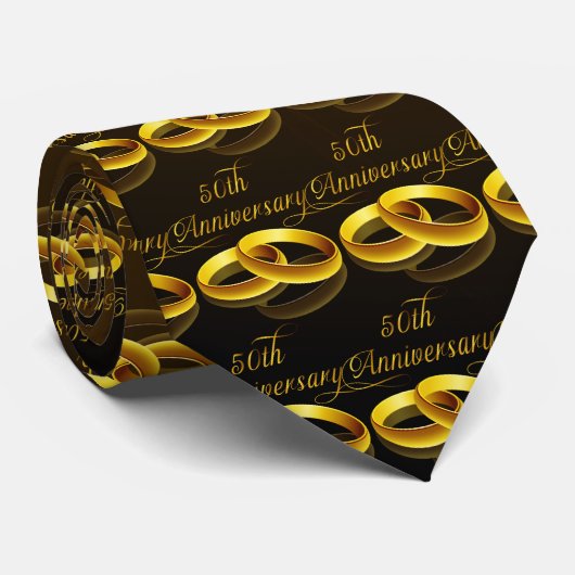 50e Jubileum | Gold Script Stropdas (Opgerold)