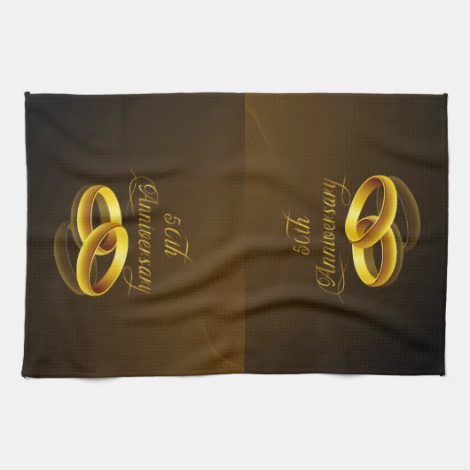 50e Jubileum | Gold Script Theedoek (Horizontaal)