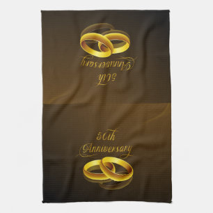 50e Jubileum   Gold Script Theedoek
