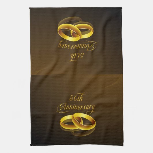 50e Jubileum | Gold Script Theedoek (Verticaal)