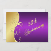 50e Jubileum Gold Scroll met Paars Kaart (Voorkant)