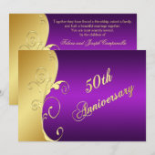 50e Jubileum Gold Scroll met Paars Kaart (Voorkant / Achterkant)