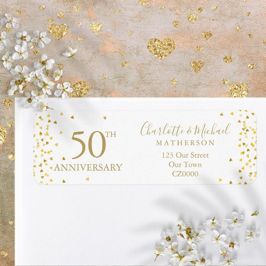50e Jubileum Gold Signature Return Address Etiket
