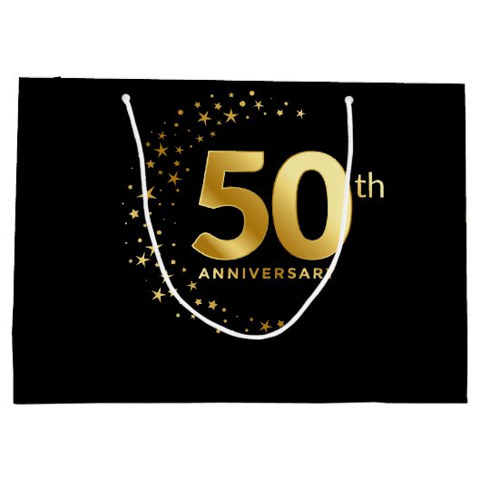 50e Jubileum Gold Sparkle Groot Cadeauzakje (Achterkant)