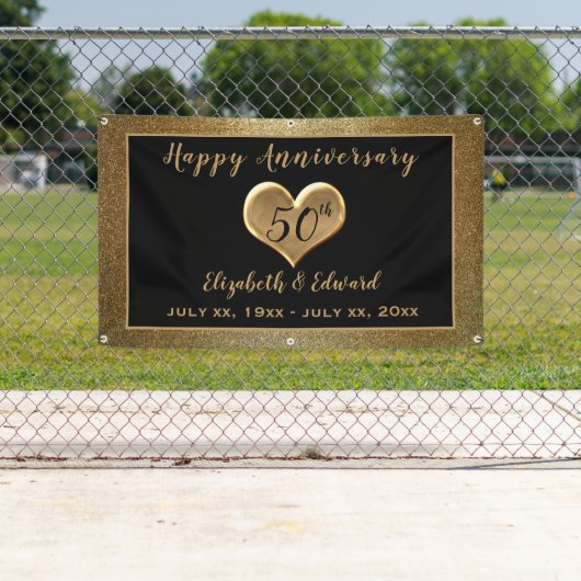 50e Jubileum Gold Sparkle - Hanging Banner (Insitu)