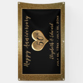 50e Jubileum Gold Sparkle - Hanging Banner (Verticaal)
