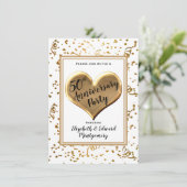 50e Jubileum Gold Sparkle - partijuitnodiging Kaart (Staand voorkant)