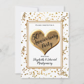 50e Jubileum Gold Sparkle - partijuitnodiging Kaart (Voorkant)