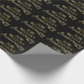 50e Jubileum Gold-tekstontwerp voor bruiloft Cadeaupapier (Hoek)