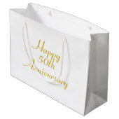 50e Jubileum Gold Text Sjabloon Gift Bag Large Cadeautasje (Achterkant Gekanteld)