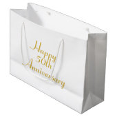 50e Jubileum Gold Text Sjabloon Gift Bag Large Cadeautasje (Voorkant Gekanteld)