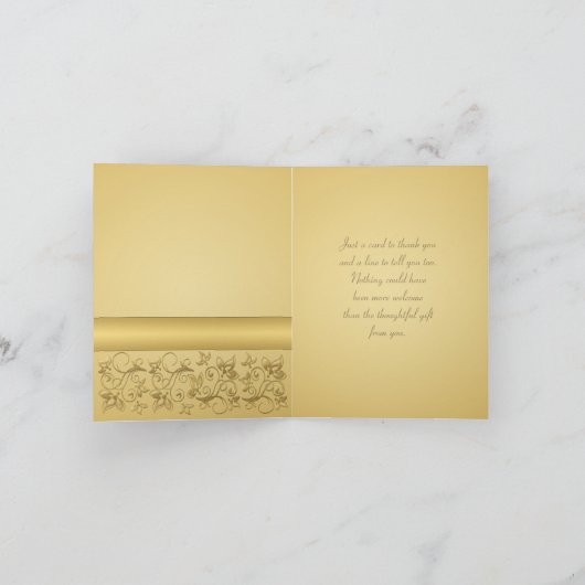50e Jubileum Gold Thank You Card **Nieuwe versie Bedankkaart (Binnen)
