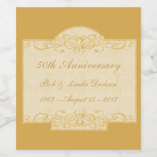 50e Jubileum Gold Wijn Etiket (Enkel label)