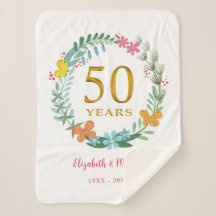 50e Jubileum Golden Floral Butterfly Wreath