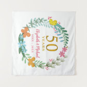 50e Jubileum Golden Floral Butterfly Wreath Wandkleed (Voorkant (horizontaal))