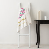 50e Jubileum Golden Floral Roze Krans Sherpa Deken (In situ)