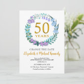 50e Jubileum Golden Floral verander de datum (Staand voorkant)