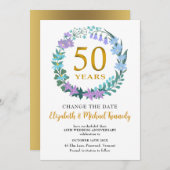 50e Jubileum Golden Floral verander de datum (Voorkant / Achterkant)