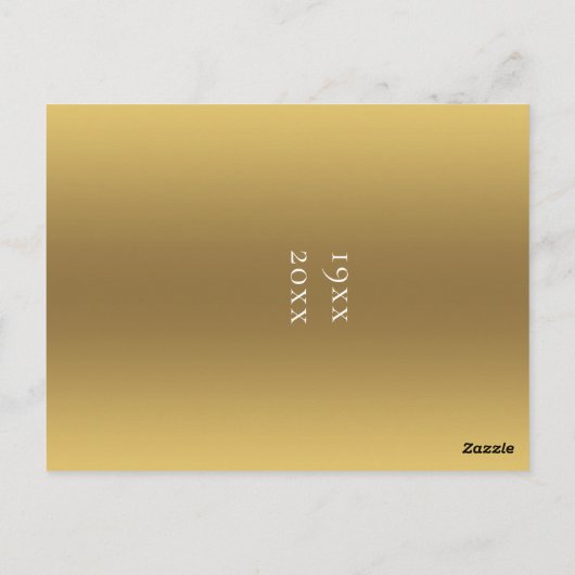 50e Jubileum Golden Floral verander de datum Briefkaart (Achterkant)