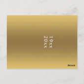 50e Jubileum Golden Floral Wreatsverandering Datum Briefkaart (Achterkant)