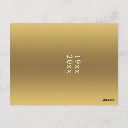 50e Jubileum Golden Floral Wreatsverandering Datum Briefkaart (Achterkant)