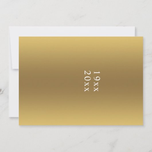 50e Jubileum Golden Floral Wreatsverandering Datum Kaart (Achterkant)