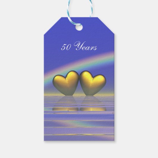 50e Jubileum Golden Hearts Cadeaulabel (Voorkant)