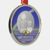 50e Jubileum Golden Hearts (foto lijst) Metalen Ornament (Rechts)