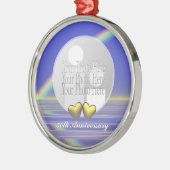 50e Jubileum Golden Hearts (foto lijst) Metalen Ornament (Links)