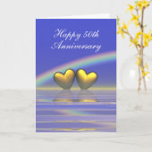 50e Jubileum Golden Hearts (groot) Kaart (Gele Bloem)
