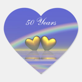 50e Jubileum Golden Hearts Hart Sticker