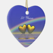 50e Jubileum Golden Hearts Keramisch Ornament (Rechts)