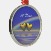50e Jubileum Golden Hearts Metalen Ornament (Rechts)