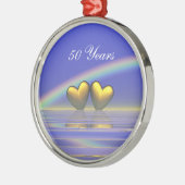 50e Jubileum Golden Hearts Metalen Ornament (Links)