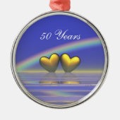 50e Jubileum Golden Hearts Metalen Ornament (Voorkant)