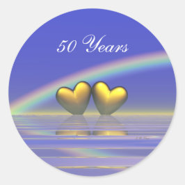 50e Jubileum Golden Hearts Ronde Sticker