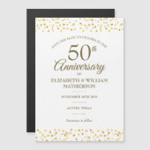 50e Jubileum Golden Hearts Save the Date Magnetische Uitnodiging (Voorkant / Achterkant)