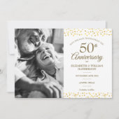 50e Jubileum Golden Hearts Save the Date Photo Aankondiging (Voorkant)