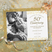 50e Jubileum Golden Hearts Save the Date Photo Aankondiging